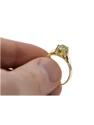 Винтаж стиль Кольцо Желтый перидот 14-кв Желтое золото vrc122y